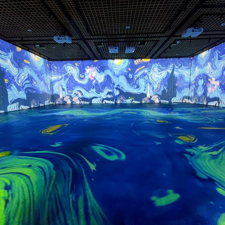 3D全息5D全息投影空间全息展厅餐厅宴会厅沉浸式多功能展厅墙面地面投影