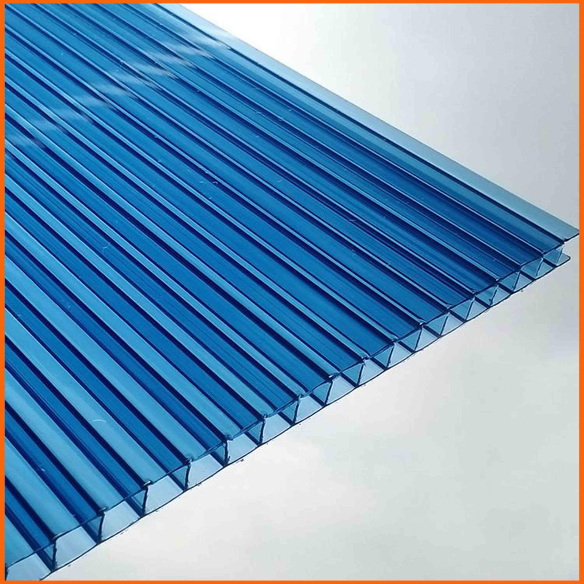 忻州中空阳光板 10mm厚PC阳光板 宝蓝色双层阳光板生产厂家图片