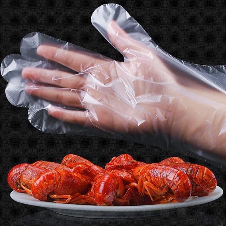 宏盈  PE手套 一次性手套食品级餐饮烘焙厨房美容院薄 pe塑料透明手套 全国直供
