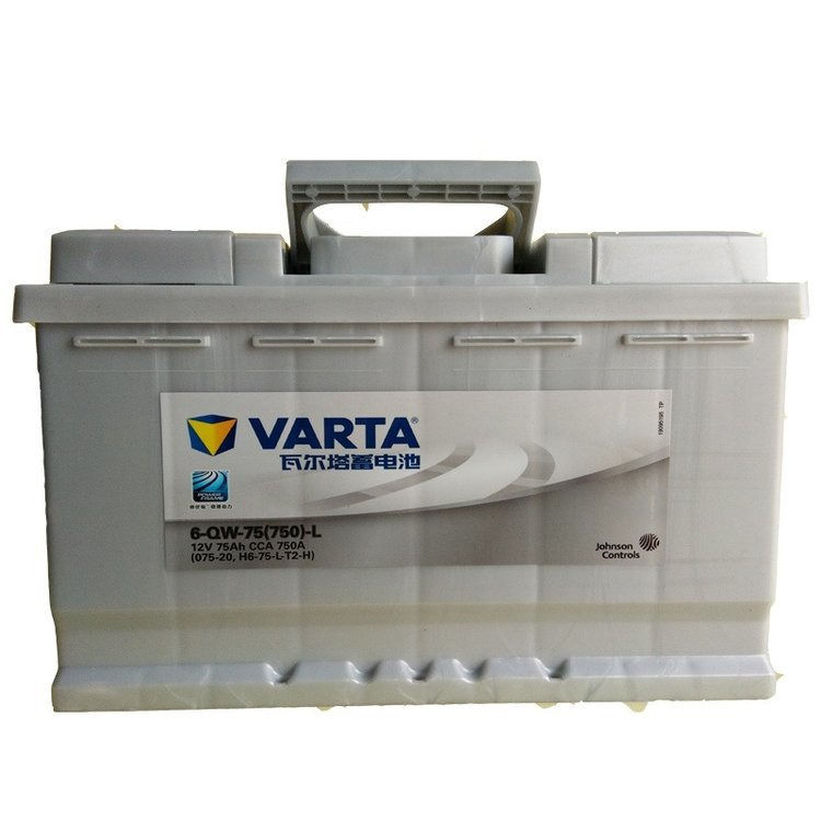 瓦尔塔蓄电池6-QW-75 适配途观迈腾帕萨特车型汽车12V75AH电瓶 现货供应瓦尔塔75-20启动电池