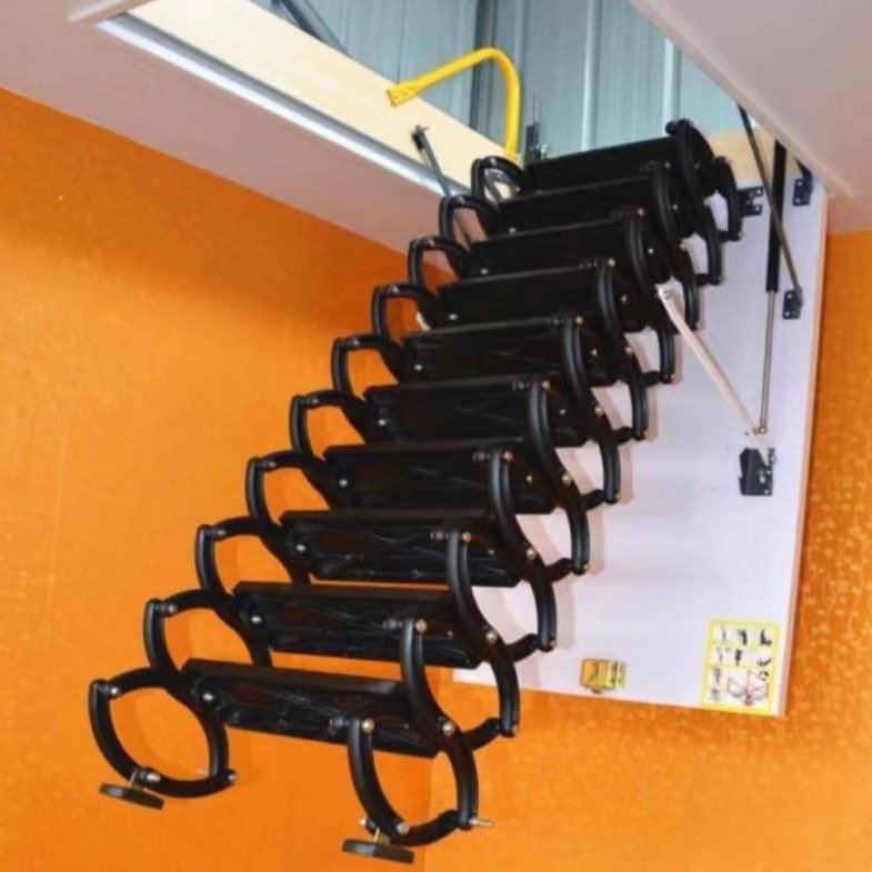伸缩升降梯铝镁钛镁复式加厚别墅隐形楼梯  Mitsubishi/三菱 伸缩楼梯图片