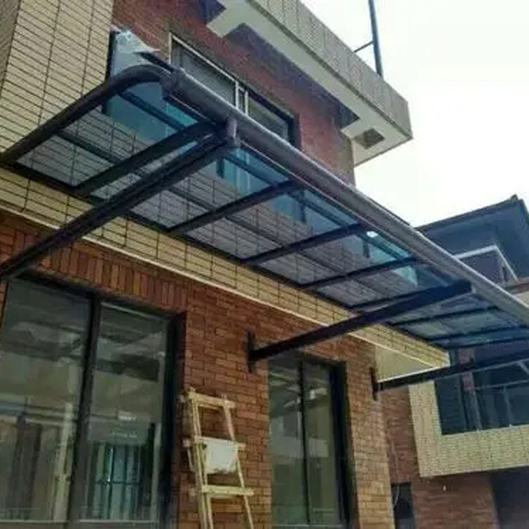 阳台铝合金露台雨棚 客厅铝合金雨棚 中式铝合金雨棚订制 莜歌雨棚厂家
