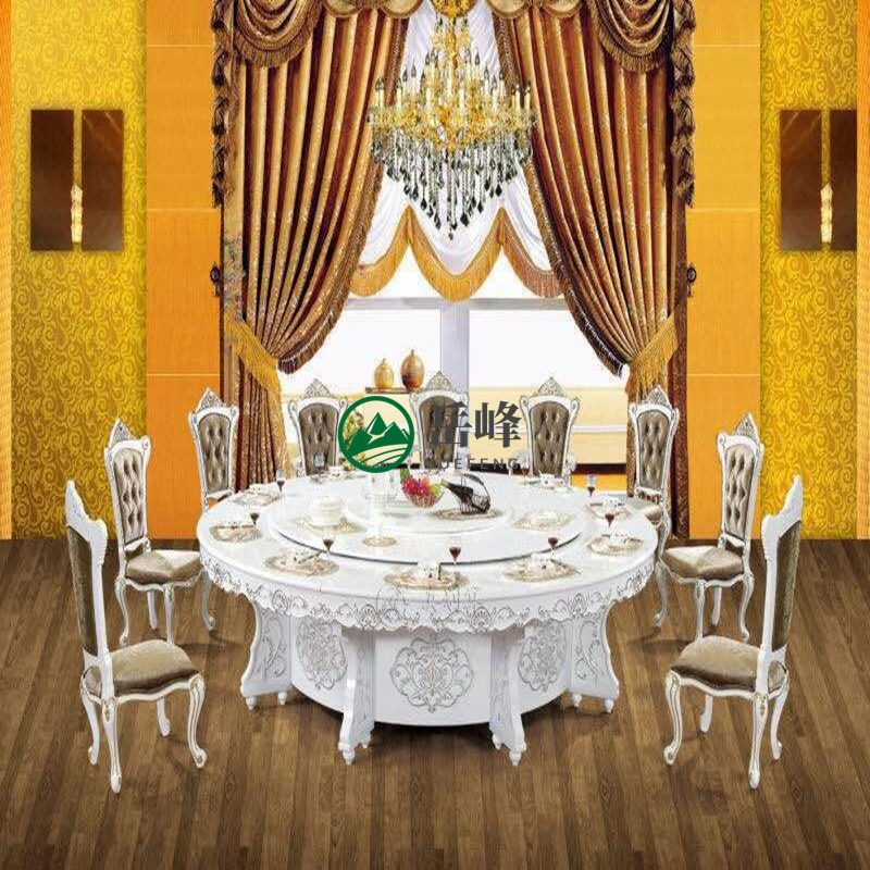 岚慧圆餐桌桌布图案地方  新疆餐桌厂家  品牌板材餐桌47201图片