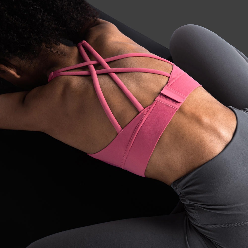 2021厂家批发新款无痕搭扣运动内衣蜜桃胸线瑜伽运动背心女美背健身跑步纯色运动文胸WX1245