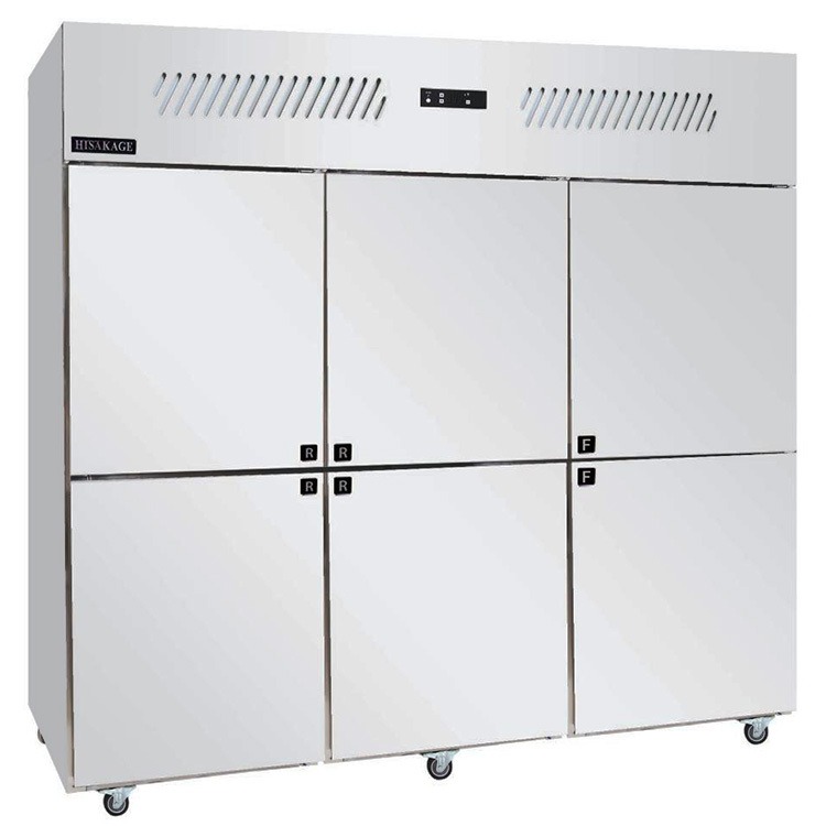 久景六门冰箱CT-SEP-180 商用六门双温冰箱 不锈钢冷冻冷藏柜 201直冷冰箱 六门大容量厨房冷柜